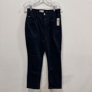 PILCRO Anthropologie Straight High Rise Leg Jeans Womens 30 Dark Wash Blue